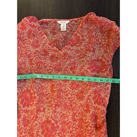 Sundance Floral Silk V-Neck Dress With Lining Size 16 - Picture 8 of 9